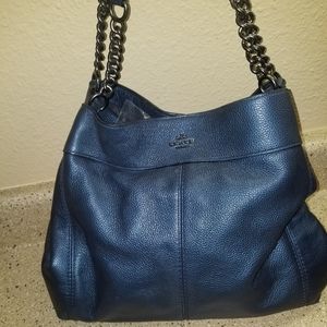 Navy Blue leather Coach purse